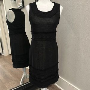 Banana Republic Black Midi Dress Lace Holiday Party Wedding Formal 6 Small